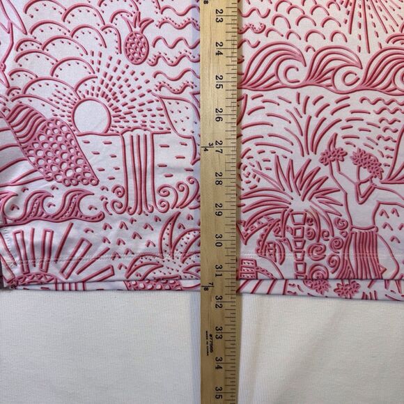 Yatta Golf Mens XXL Pink White Short Sleeve Golf Polo Shirt Hawaiian Theme Shaka - Picture 8 of 11